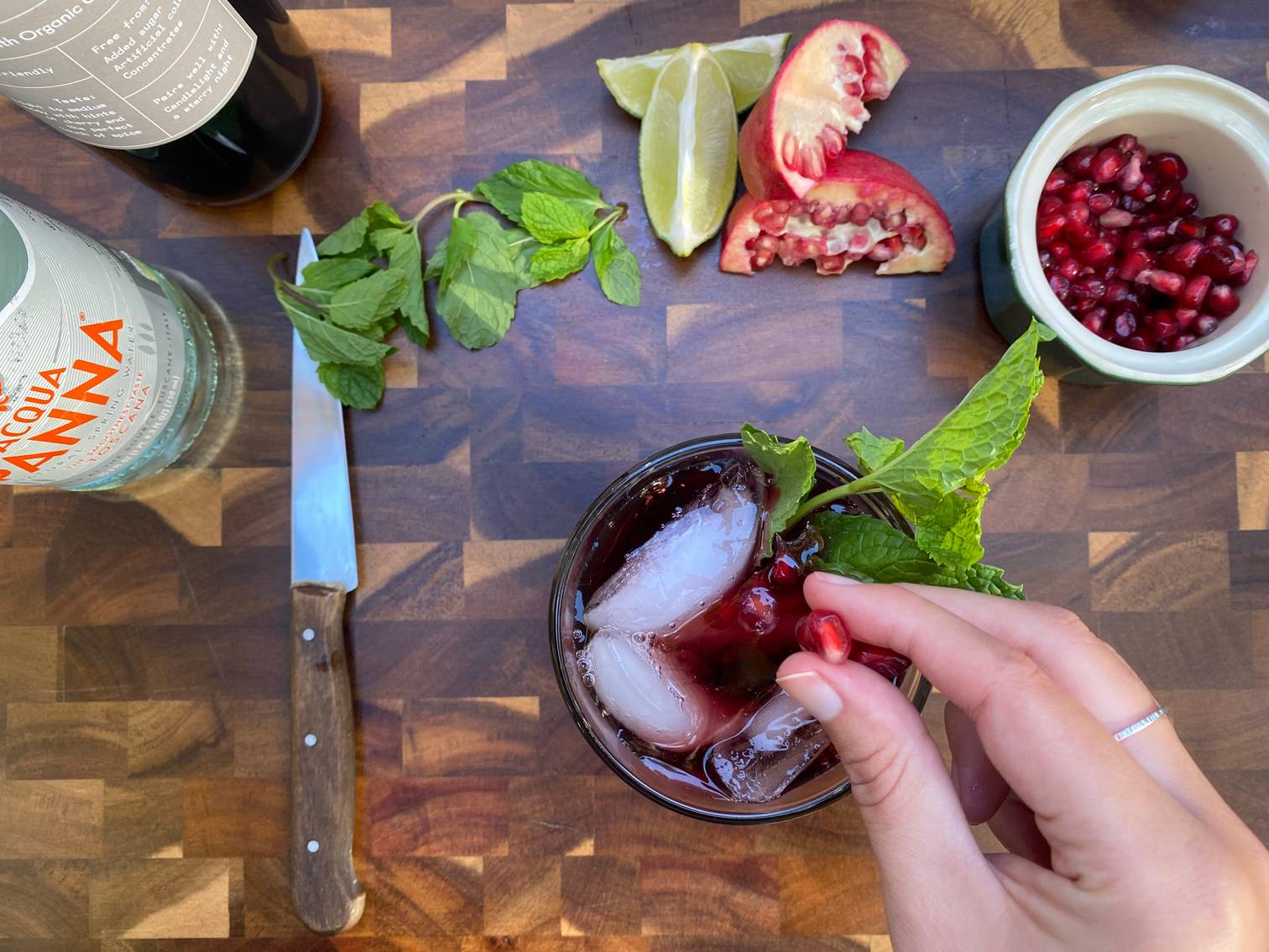 Pomegranate & Mint Spritz Avaline Community Cookbook Red Wine Pairing