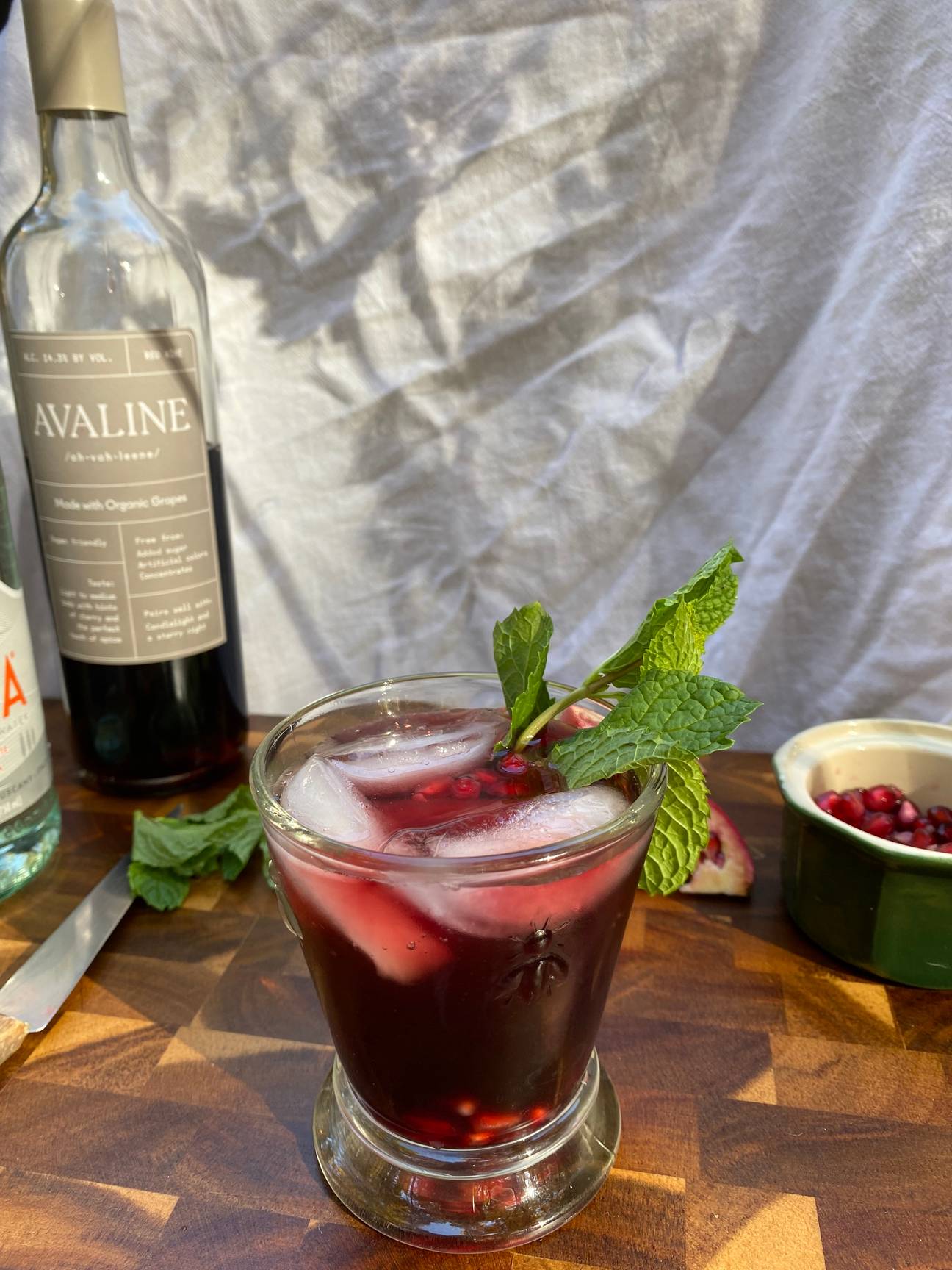 Pomegranate & Mint Spritz Avaline Community Cookbook Red Wine Pairing
