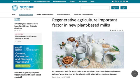 Regenerative agriculture important factor in new plant-based milks.jpg