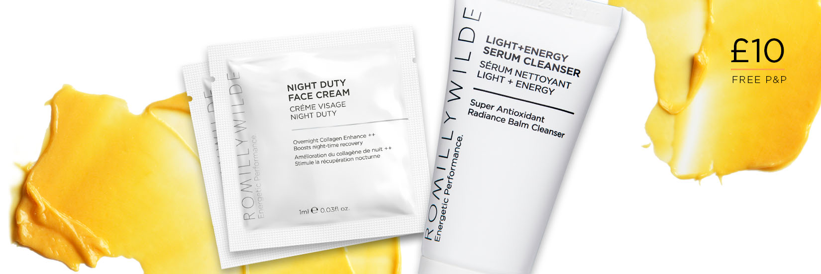 Over Night Recovery Sampler Set With Yellow Texture Wide Banner