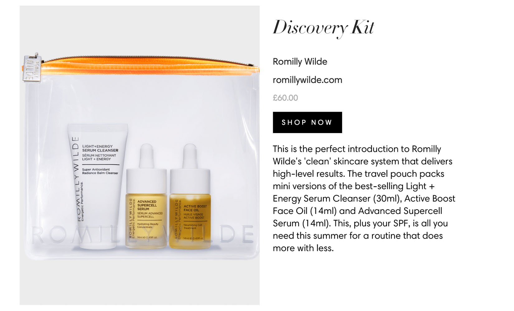Romilly Wilde Discovery Kit in Harpers Bazaar