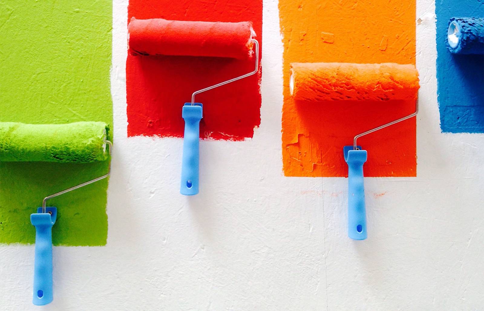 Four paint rollers and paints/Photography: David Pisnoy
