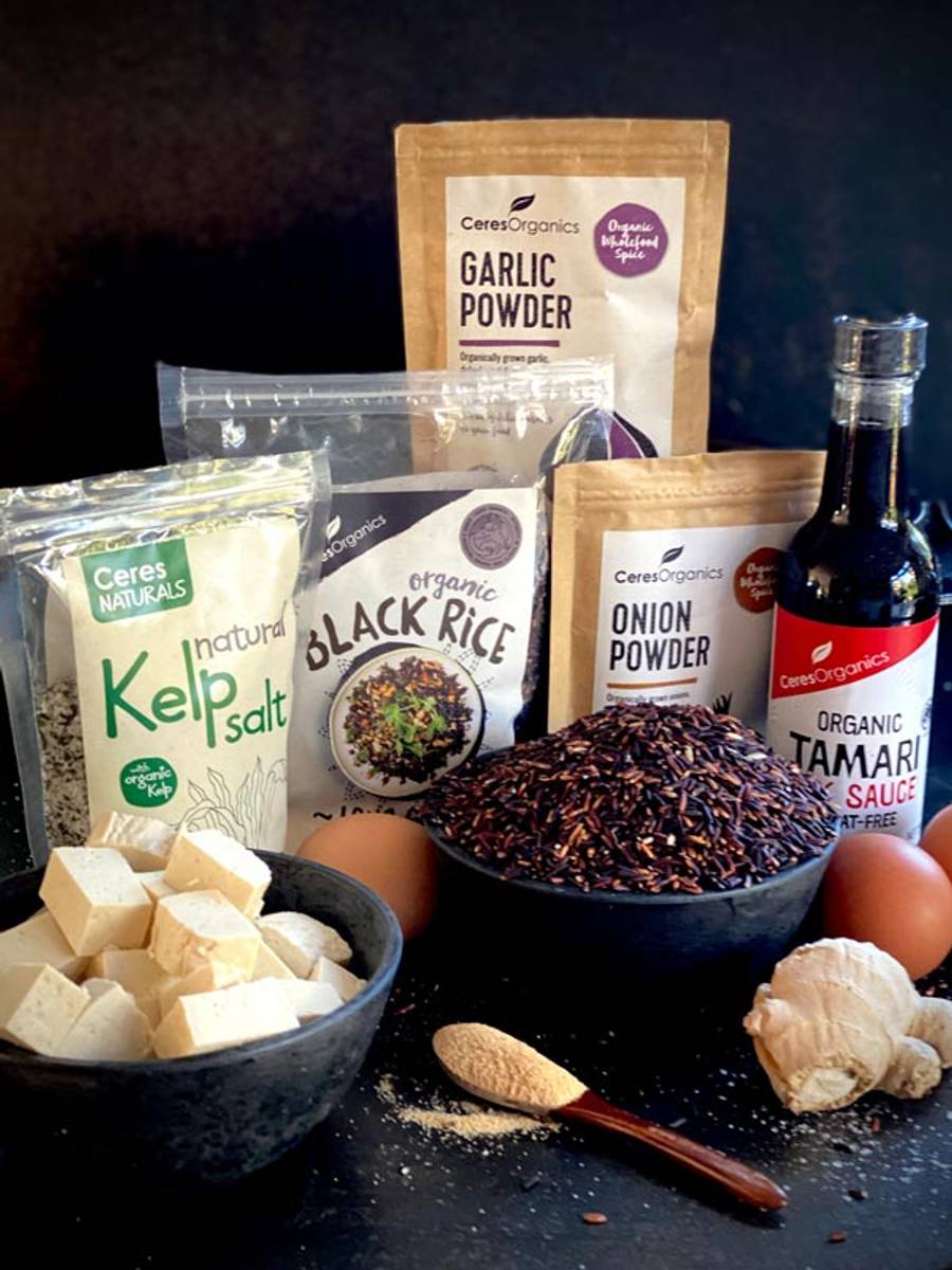 Ceres Organic ingredients for black rice congee