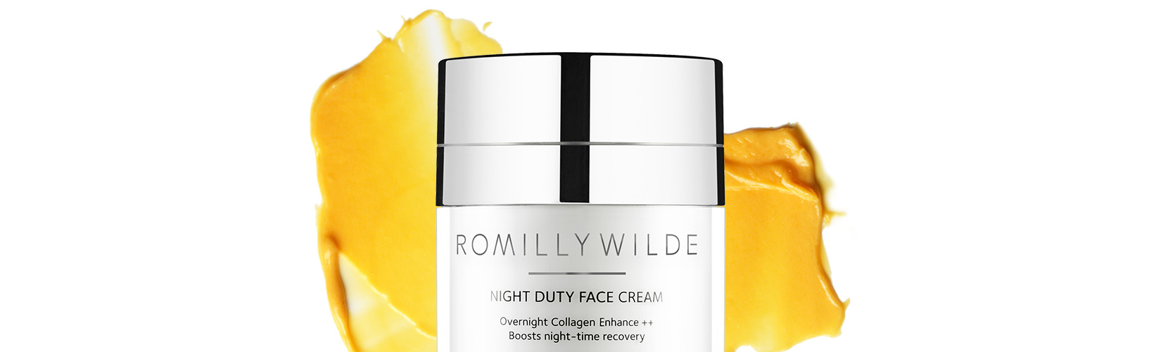 Night Duty Face Cream On Bright Yellow Texture