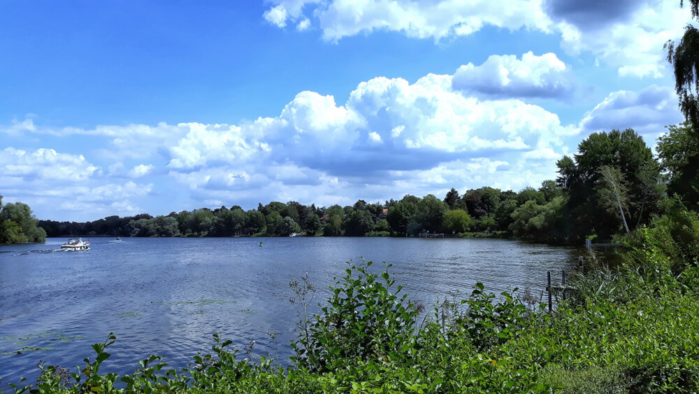 Beautiful view to the Griebnitzkanal on a summer's day.