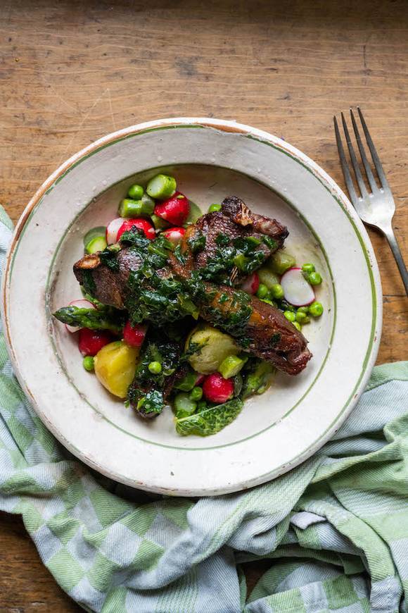 Delicious Lamb Chops with Wild Garlic Butter by Julius Roberts