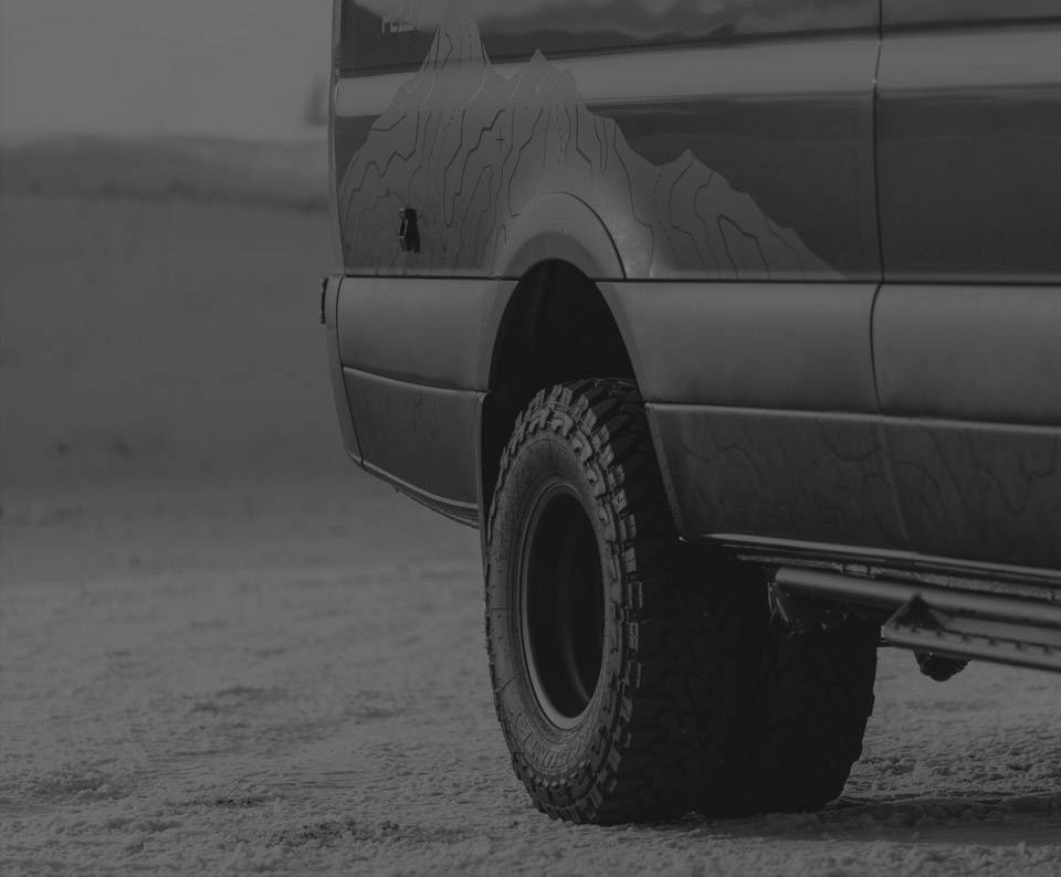 Sprinter With Rear Wheel Off OUTSIDE VAN'S PARAMOUNT SPRINTER – Method Race Wheels