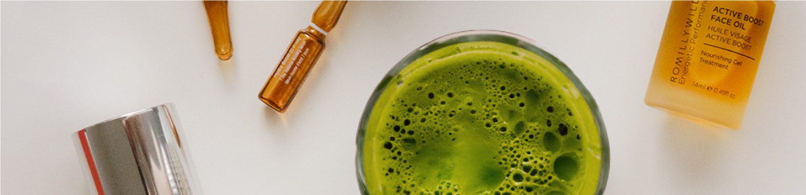 Skincare Products And Healthy Juice Drink