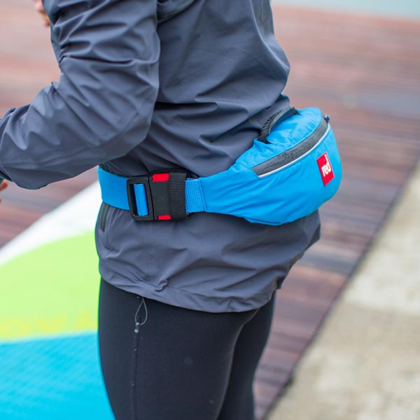 Red Equipment SUP Life Wearing A Personal Flotation Device for