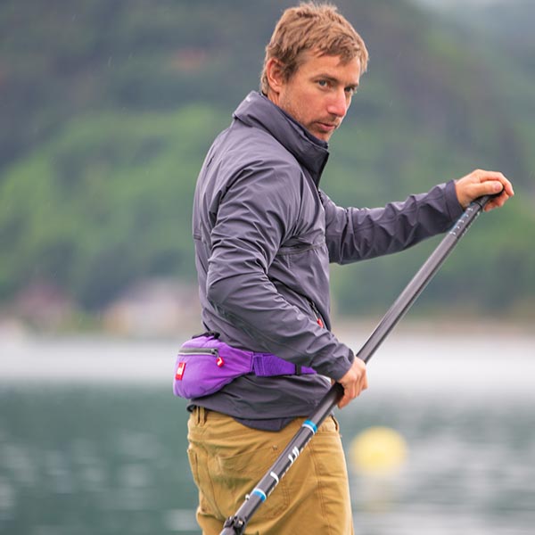 Red Equipment SUP Life Wearing A Personal Flotation Device for