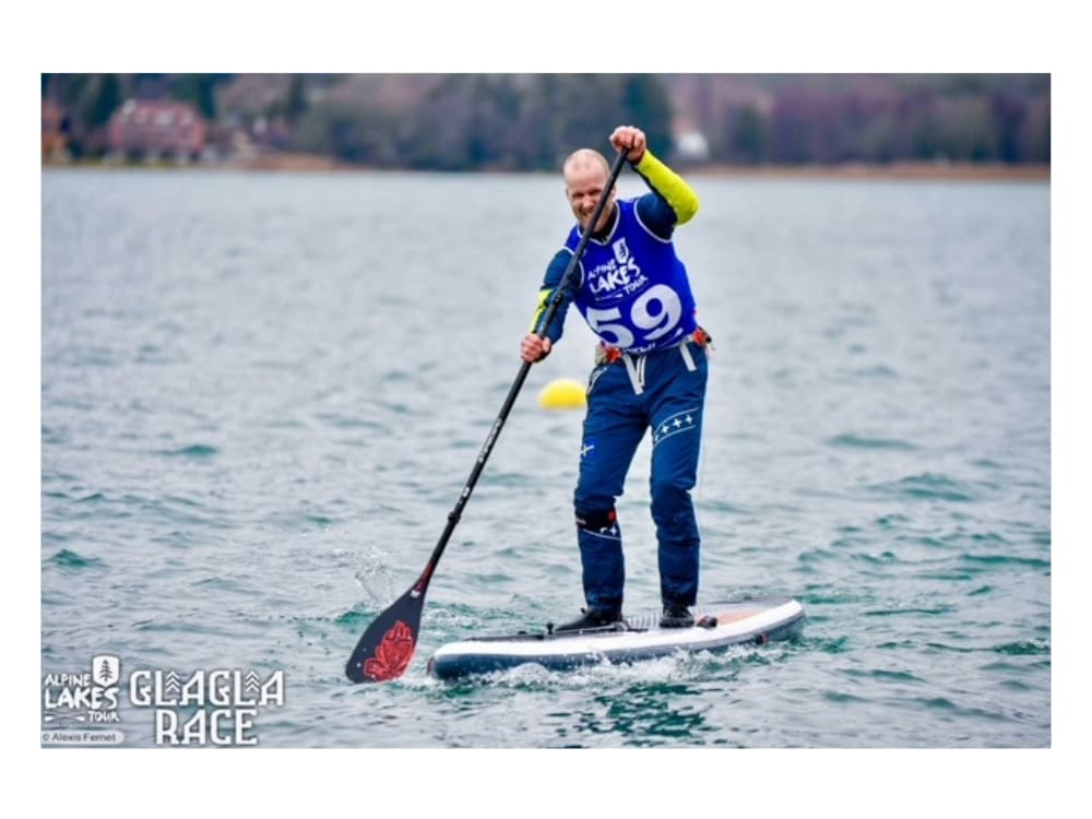 Paddle Boarder taking part in the Gla Gla Race