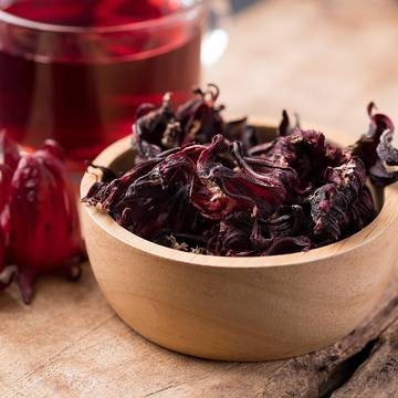 Hibiscus Calyces Harvested and Dried in a bowl