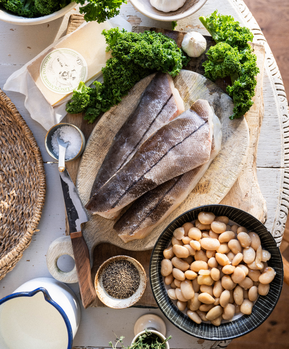 Smoked Haddock, Kale & Butter Bean Gratin  Pipers Farm Recipe  Sustainably Caught Fish Recipe