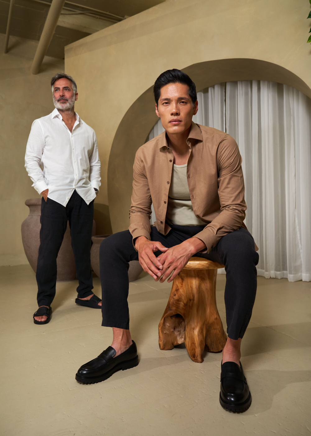 https://senestudio.com/products/linen-cotton-spread-shirt?variant=42147437576389;Linen-Cotton Spread Shirt in Toffee,https://senestudio.com/products/linen-cotton-spread-shirt?variant=42147437510853;Linen-Cotton Spread Shirt in White