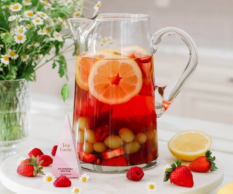 Raspberry Nectar Iced Tea Sangria | Tea Forte