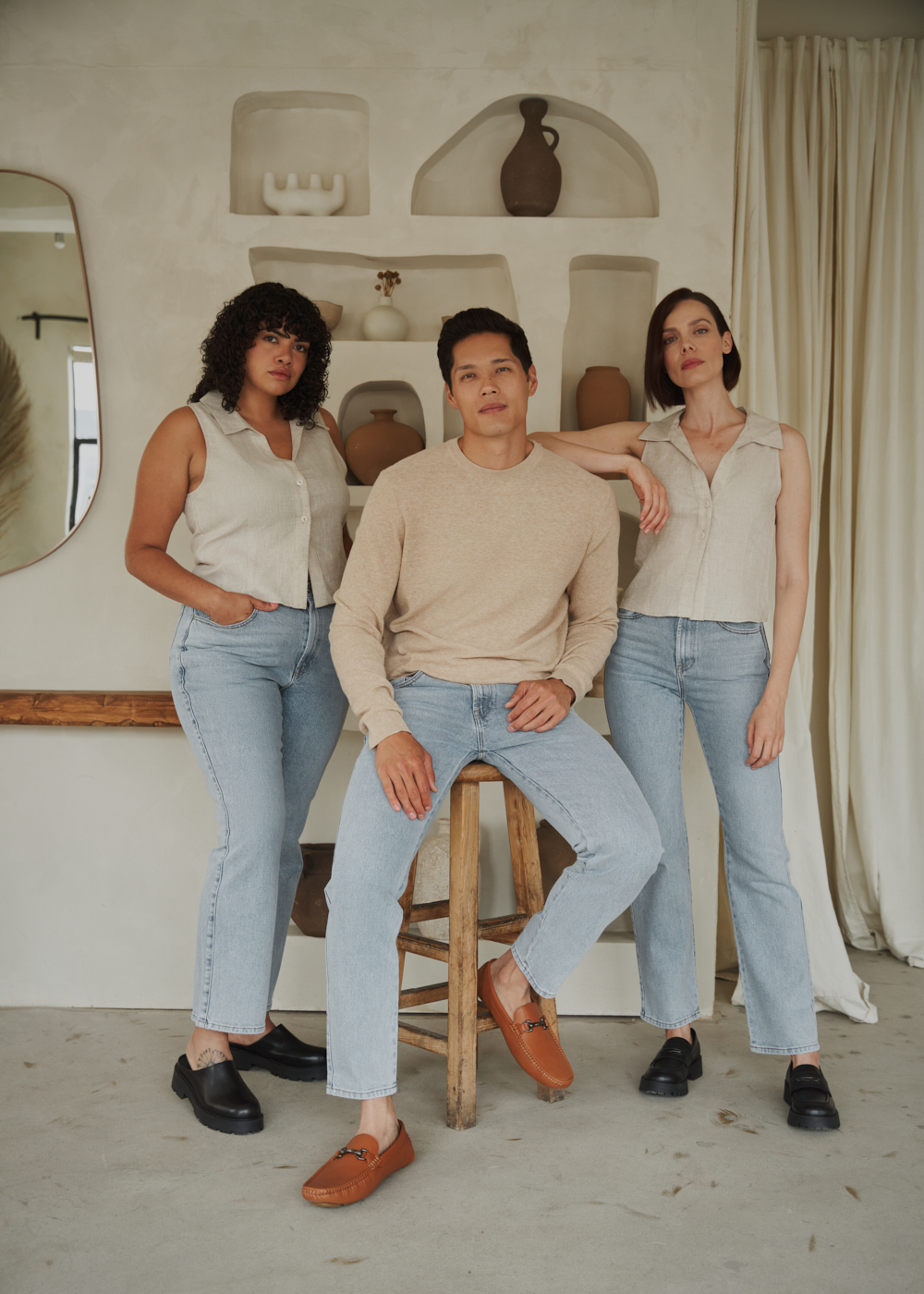 https://senestudio.com/collections/sizeless-bootcut-jeans/products/womens-true-bootcut-jeans?variant=41693306060997;True Bootcut Jeans in Vintage Gin,https://senestudio.com/products/mens-true-jeans?variant=41607992672453;True Jeans in Vintage Gin