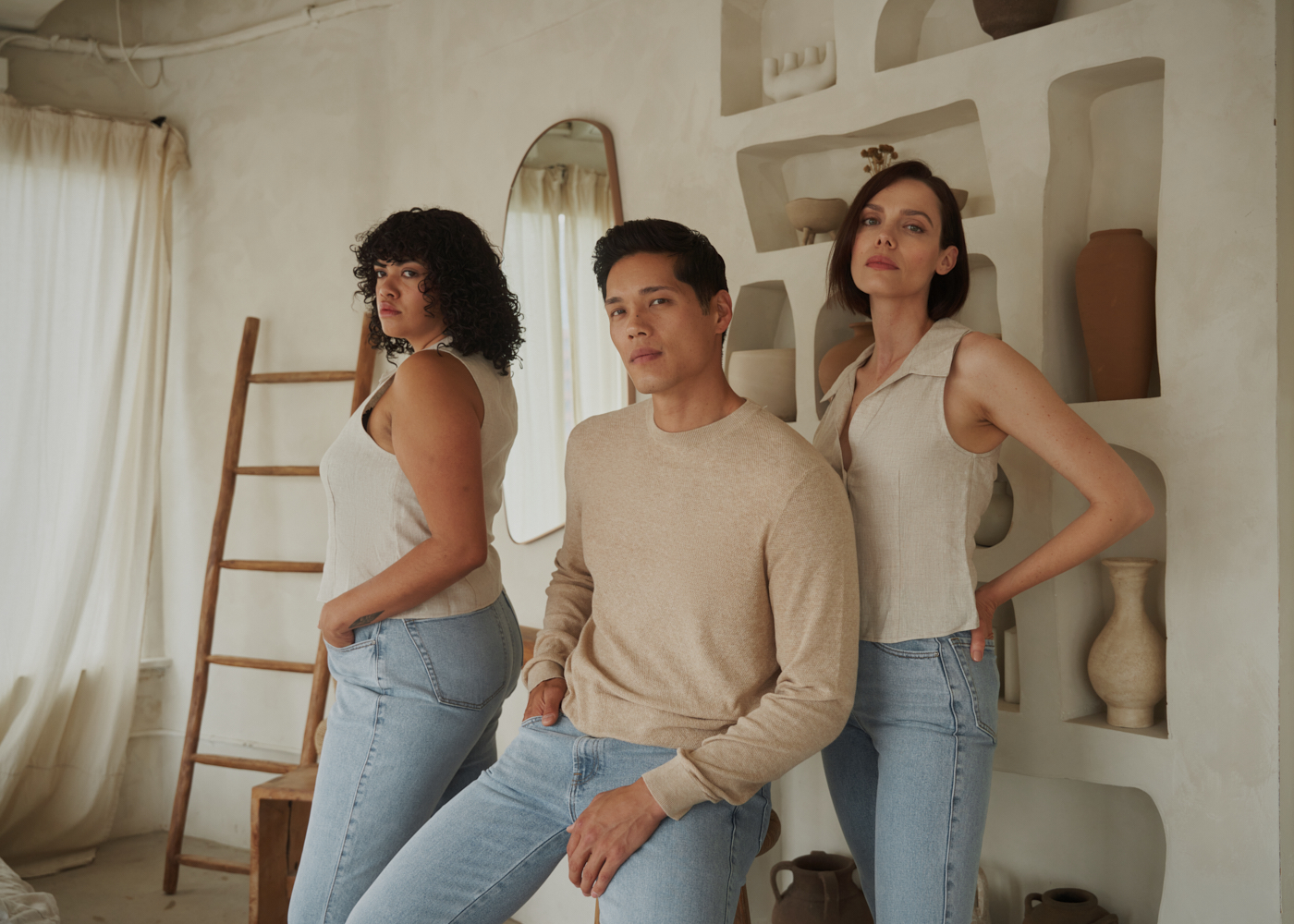 https://senestudio.com/collections/sizeless-bootcut-jeans/products/womens-true-bootcut-jeans?variant=41693306060997;True Bootcut Jeans in Vintage Gin,https://senestudio.com/products/mens-true-jeans?variant=41607992672453;True Jeans in Vintage Gin