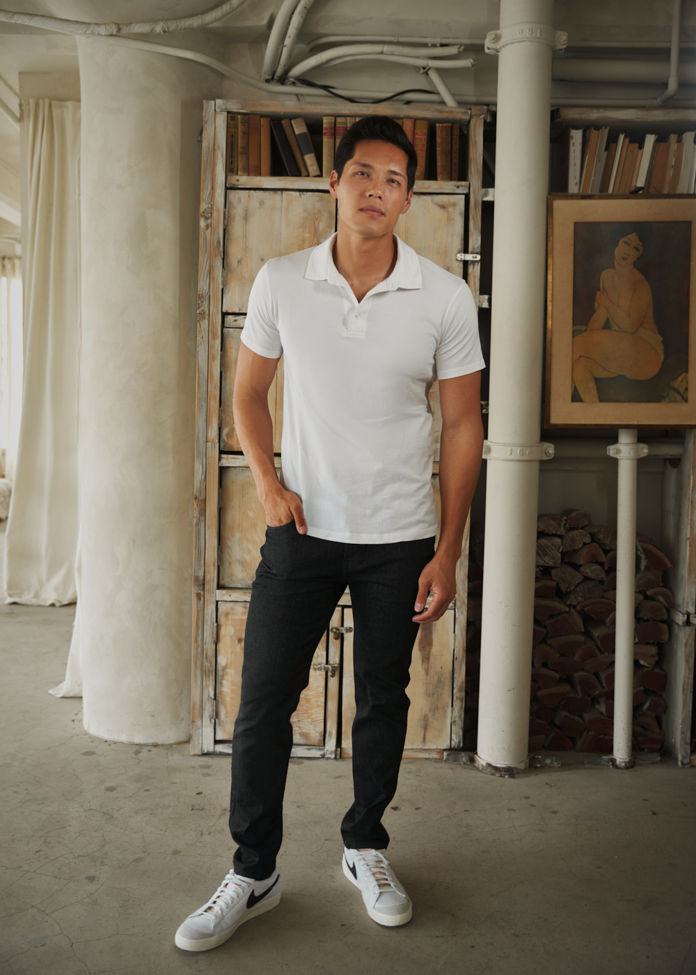 https://senestudio.com/products/mens-airjeans?variant=39354994720965;Air Jeans in Midnight,https://senestudio.com/products/mens-cloud-polo-shirt?variant=42117911347397;Cloud Polo Shirt in White