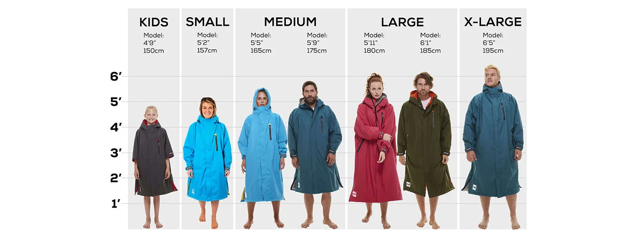 Red Original changing robe size guide