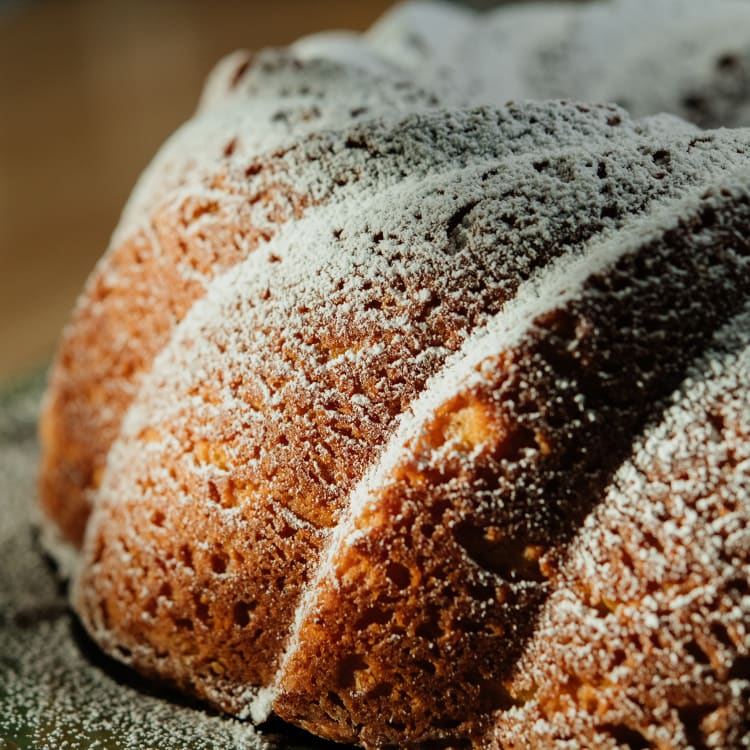 Olive Oil Pine Nut Bundt Cake