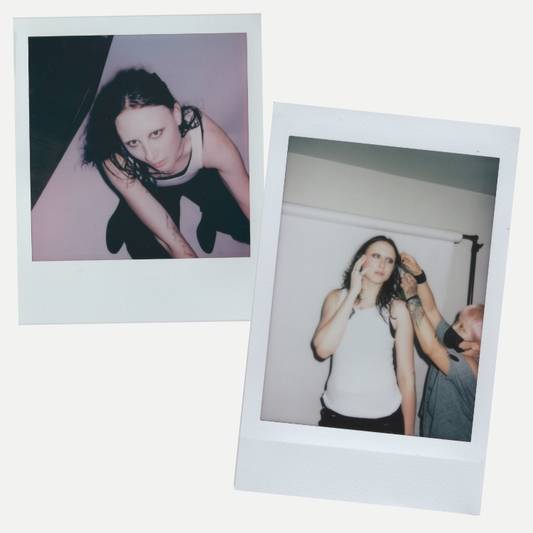 Polaroids of Z Walsh on set of There is a Place
