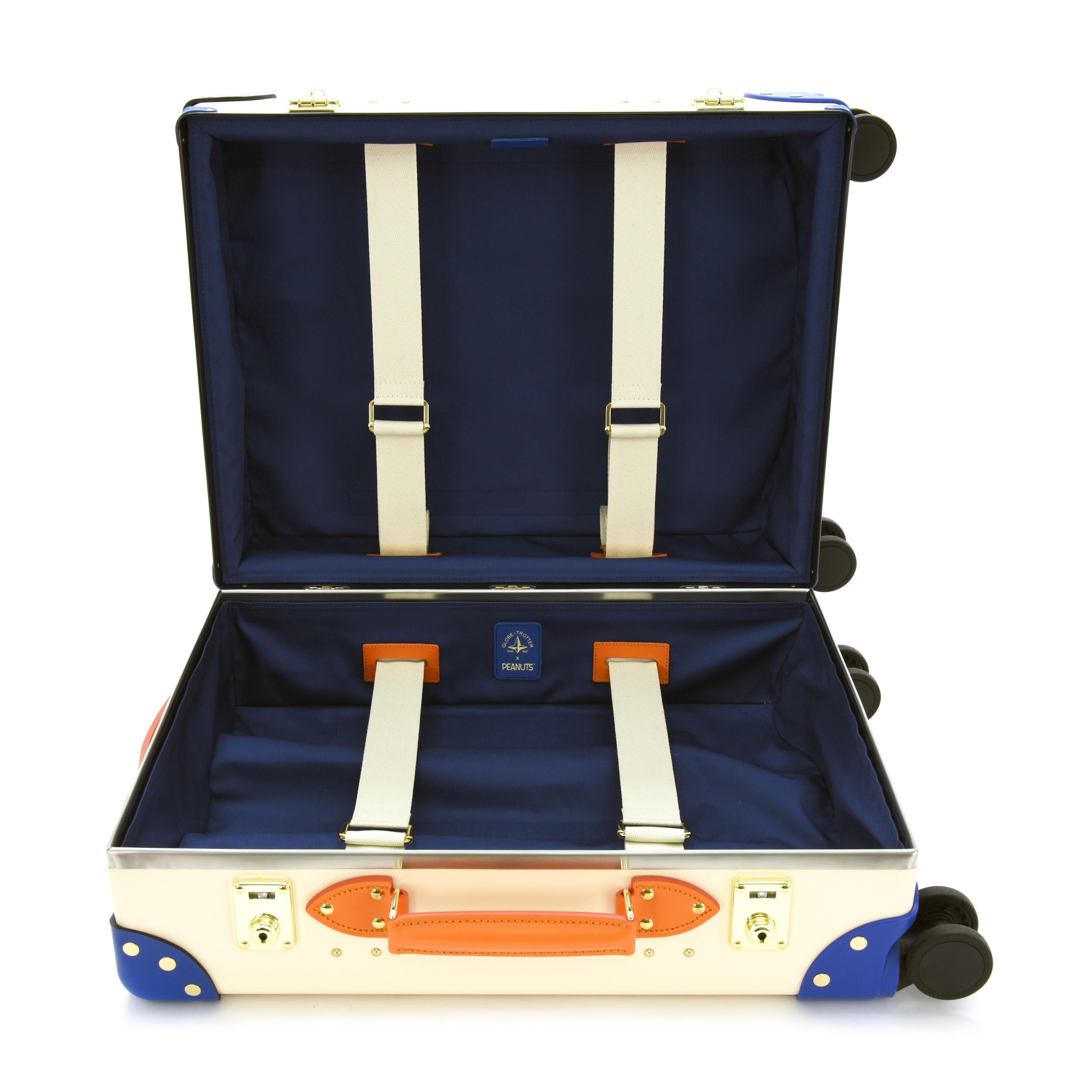 Globe-Trotter-x-PEANUTS-Carry-On-%5B4-Wheels%5D-(Ivory---Cobalt-Blue---De-La-Mer-Orange%5D-%C2%A31795--OPEN