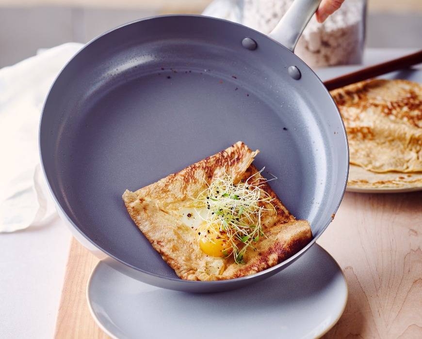 Crepe Pan, Healthy Ceramic Non-Stick Aluminium Cookware With