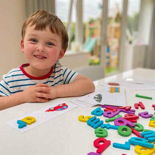Kids' Spelling Game - Wooden Letters & Word Cards