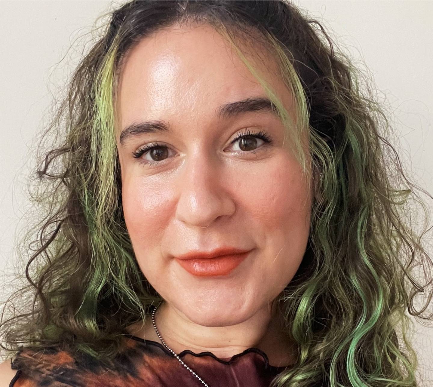 Devon Abelman wearing orange blush