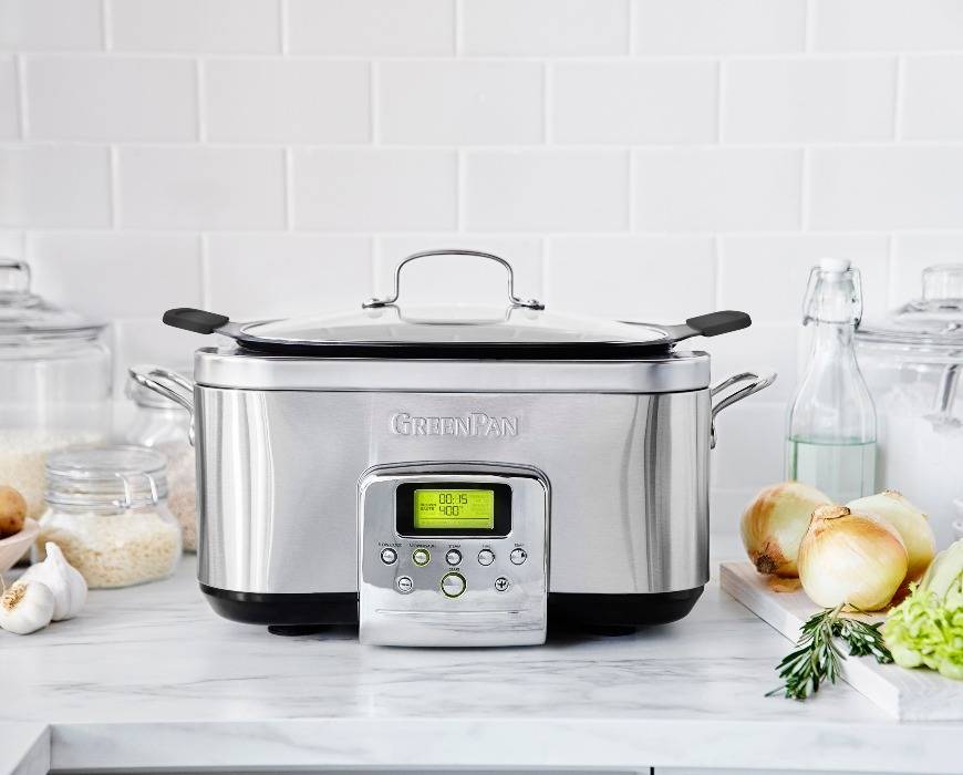 Elite Gourmet Stainless Steel Casserole Slow Cooker with Locking
