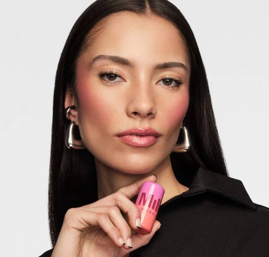 a model shows off the underpainting makeup trend