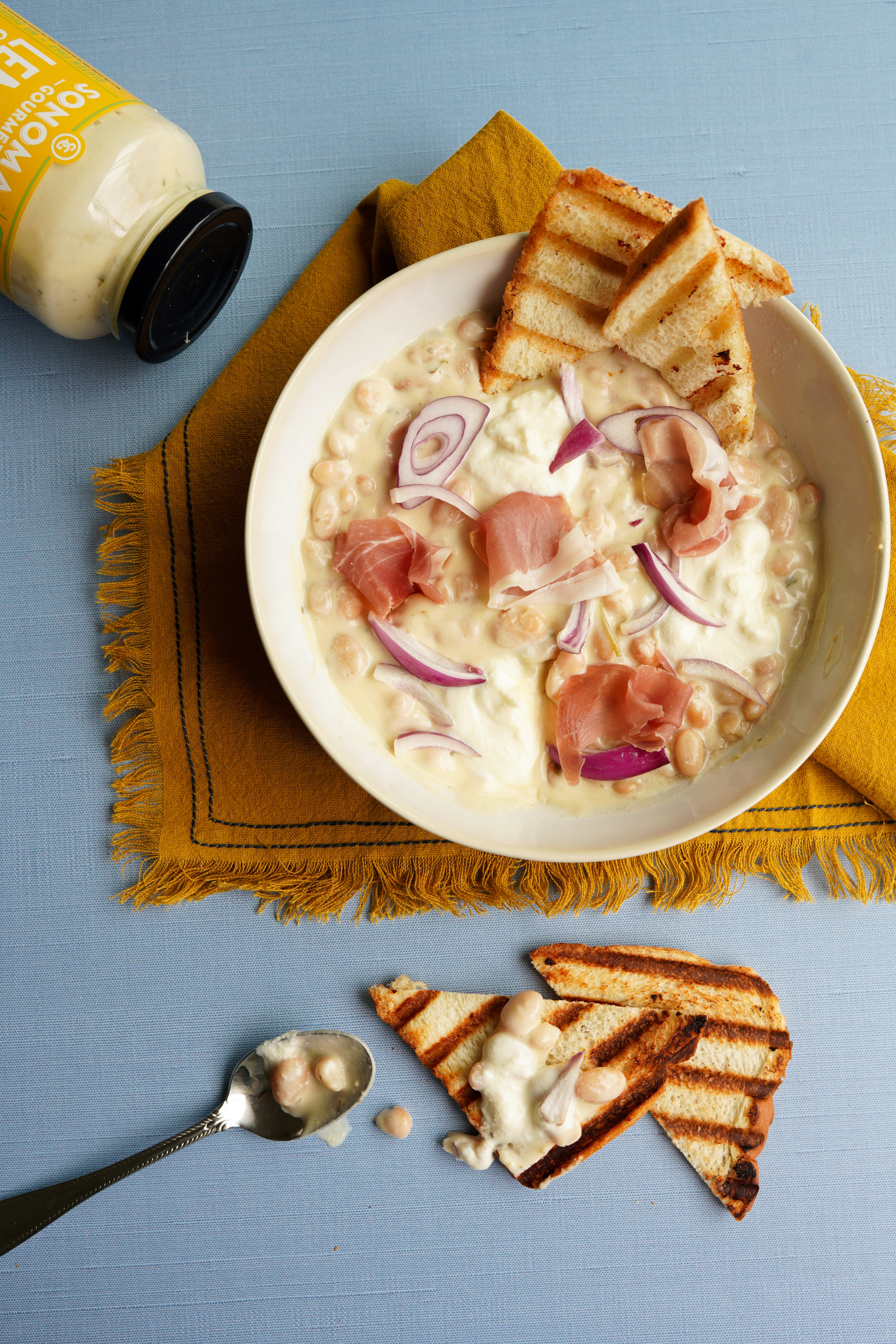 Cannelini beans with burrata made with Sonoma Gourmet's