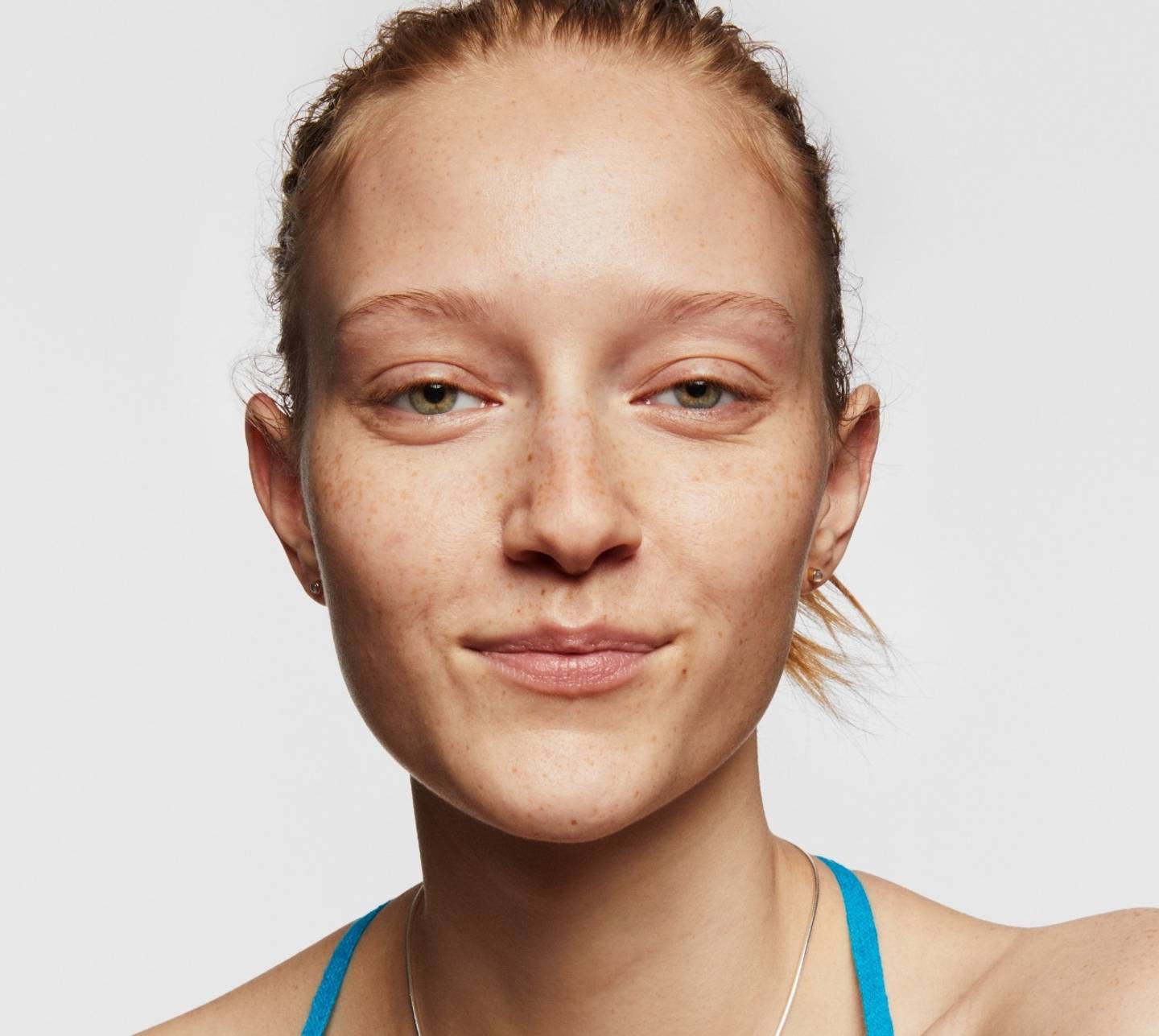 Fresh-faced model Chelsea with skin cleansed with Milk Makeup Hydro Ungrip Products