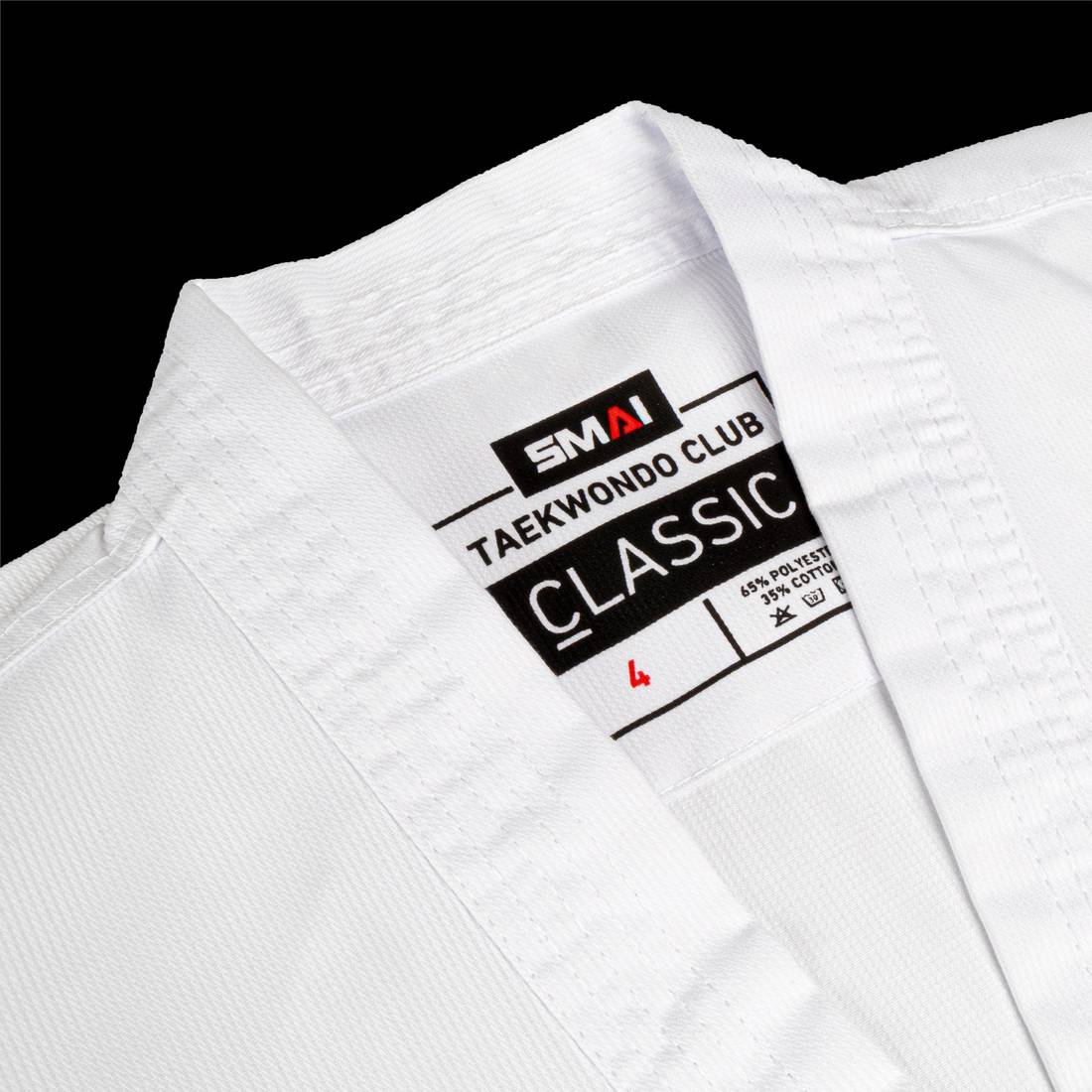 Taekwondo Uniform Classic - 8oz Ribbed Student Dobok (White V-Neck)