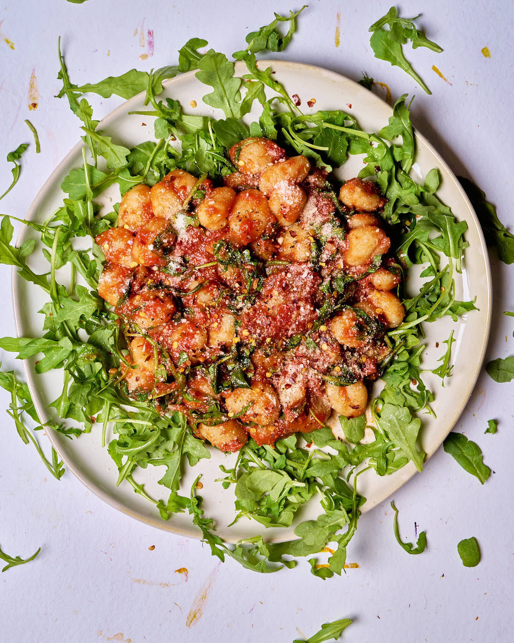 Cherry tomato basil gnocchi made with Sonoma Gourmet's cherry tomato basil sauce and proof 100 california extra virgin olive oil
