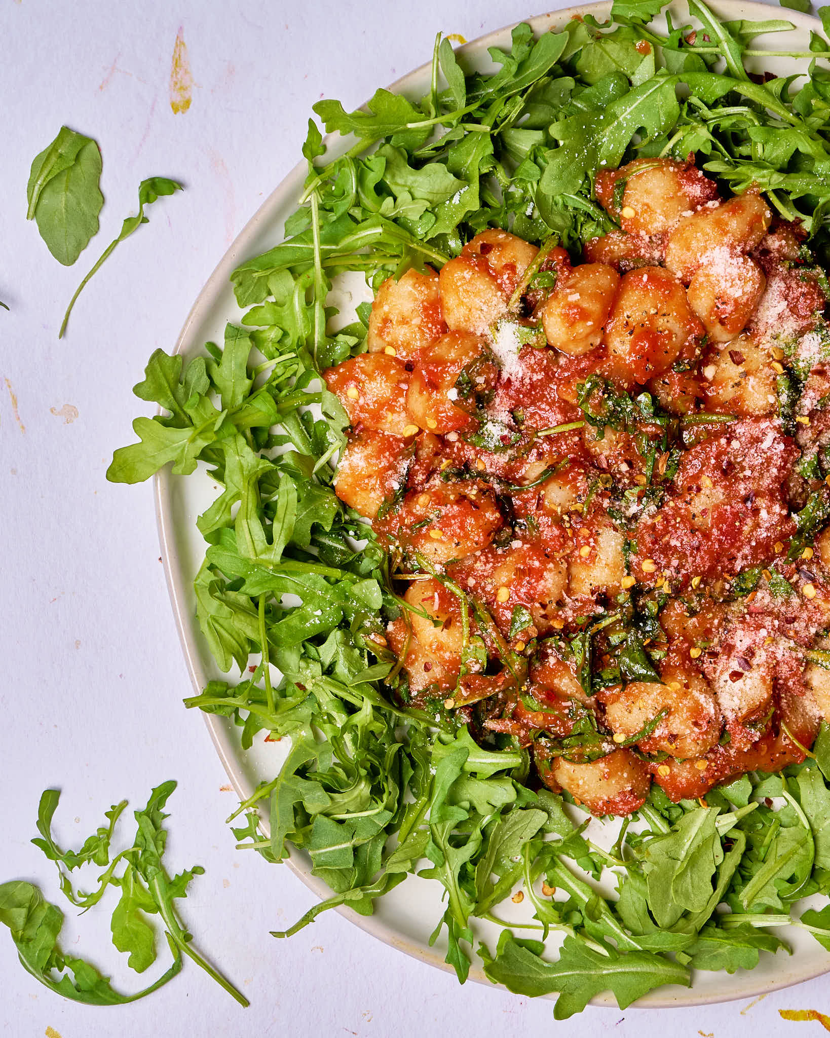 Cherry tomato basil gnocchi made with Sonoma Gourmet's cherry tomato basil sauce and proof 100 california extra virgin olive oil