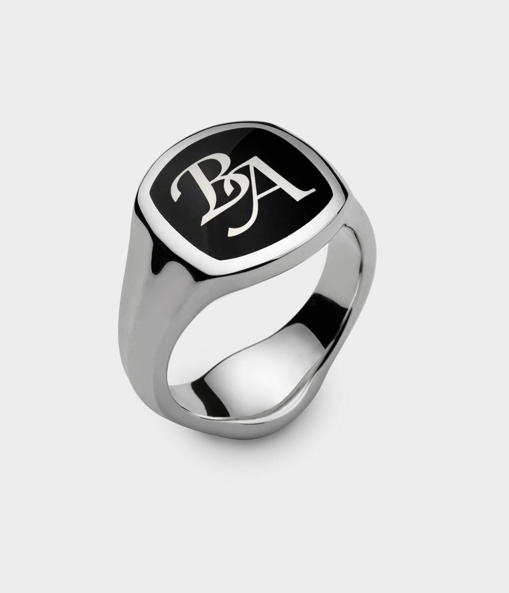 Initials Enamelled Signet Ring