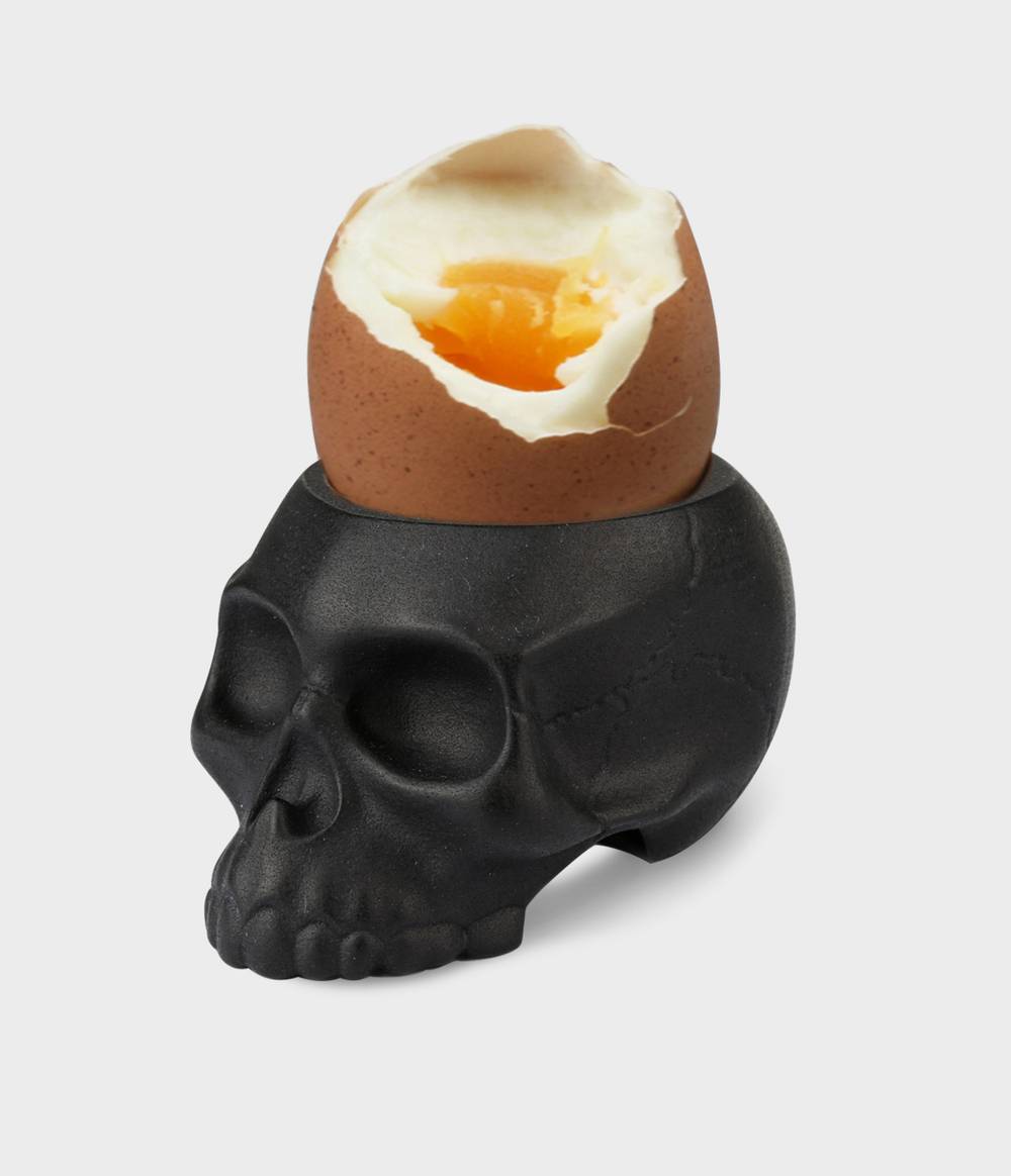 Gothic Skull Egg Cup and Stainless Steel Spoon