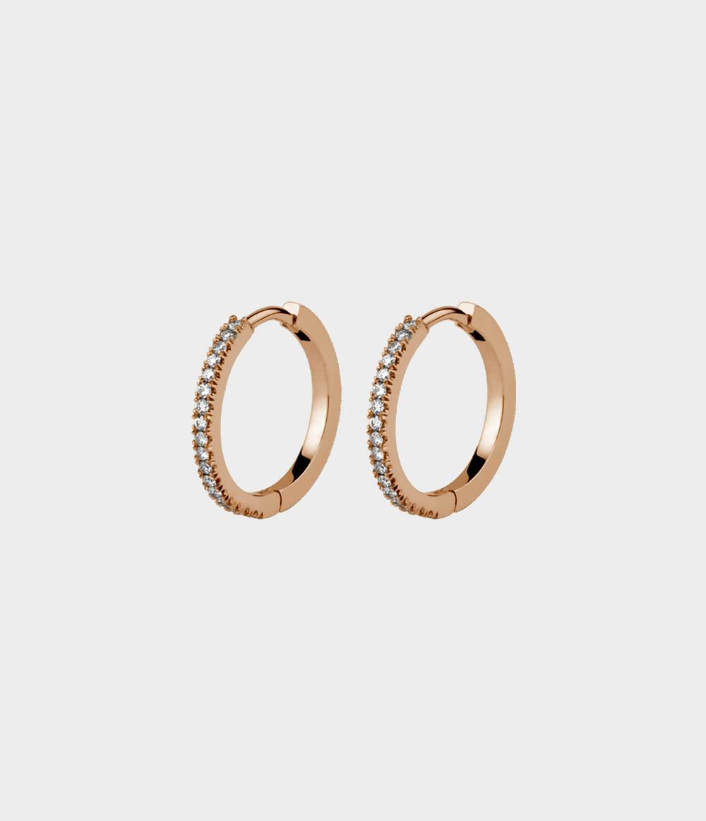 Pavé Diamond Hoop Earrings Medium