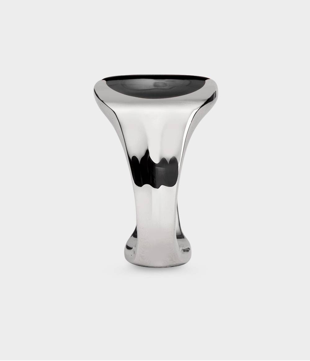 Ghost Skull Enamelled Signet Ring in Silver, Deep Red Enamel, Size I 1/2, Custom Option