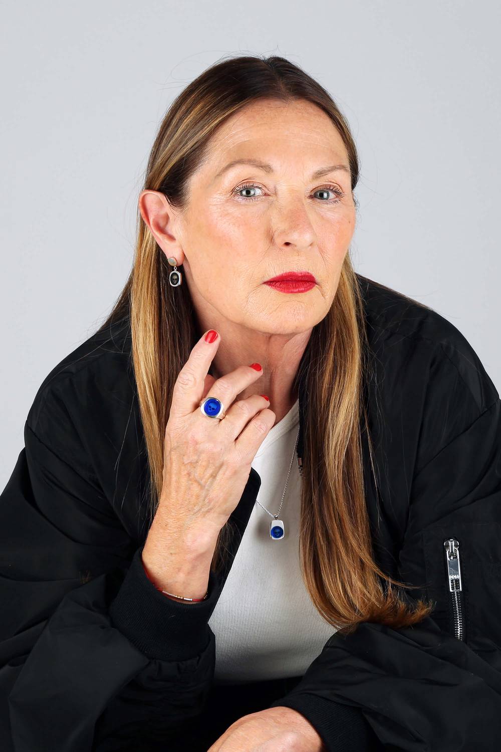 Ghost Skull Enamelled Signet Ring in Silver, Deep Red Enamel, Size I 1/2, Custom Option