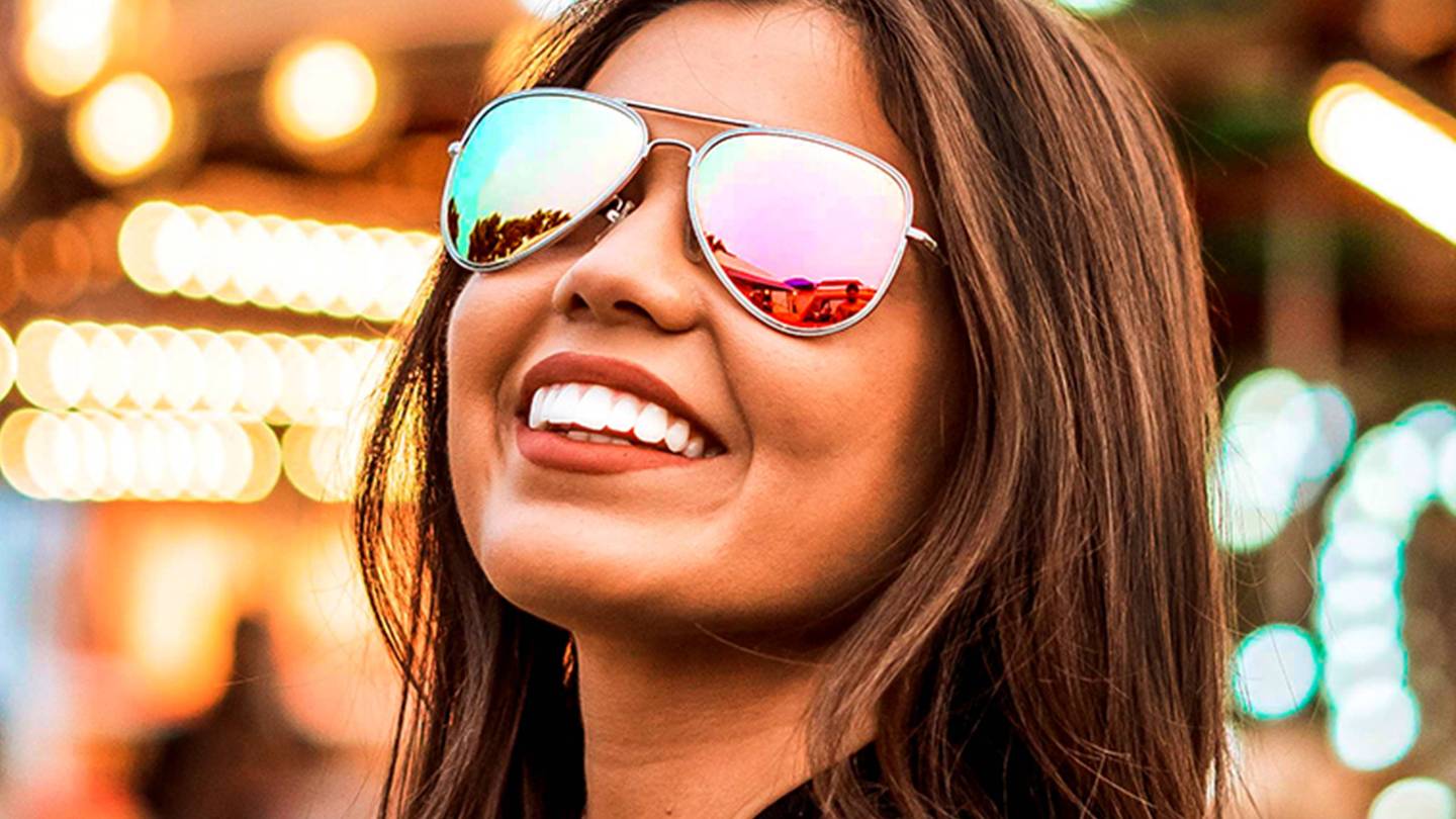 High Class Jes Polarized Aviator Sunglasses Rose Mirror Lens & Silver