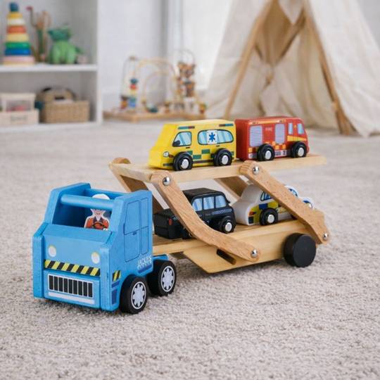 Wooden Car Transporter - Wooden Car Toy