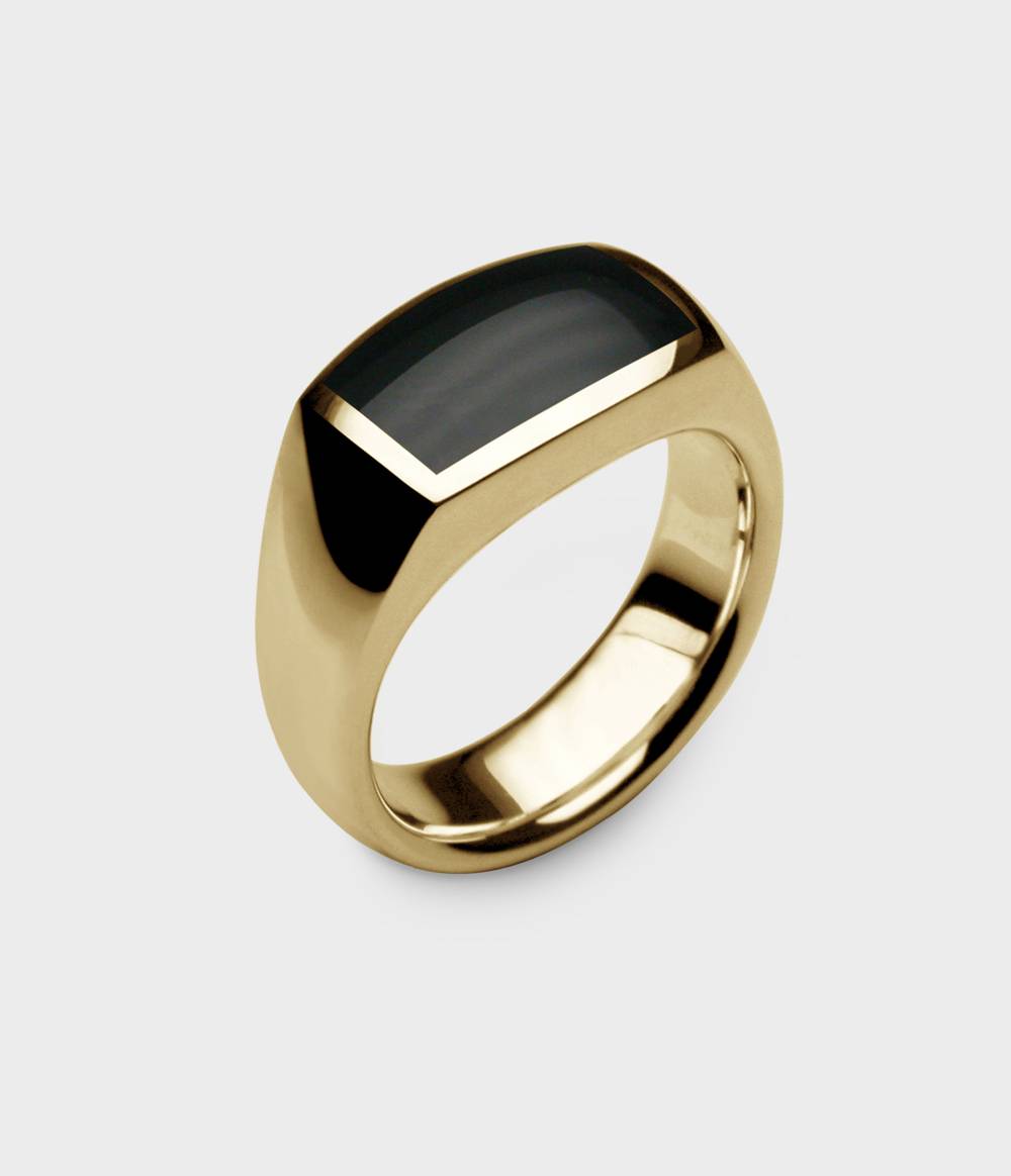 Inlaid Oxford Signet Ring