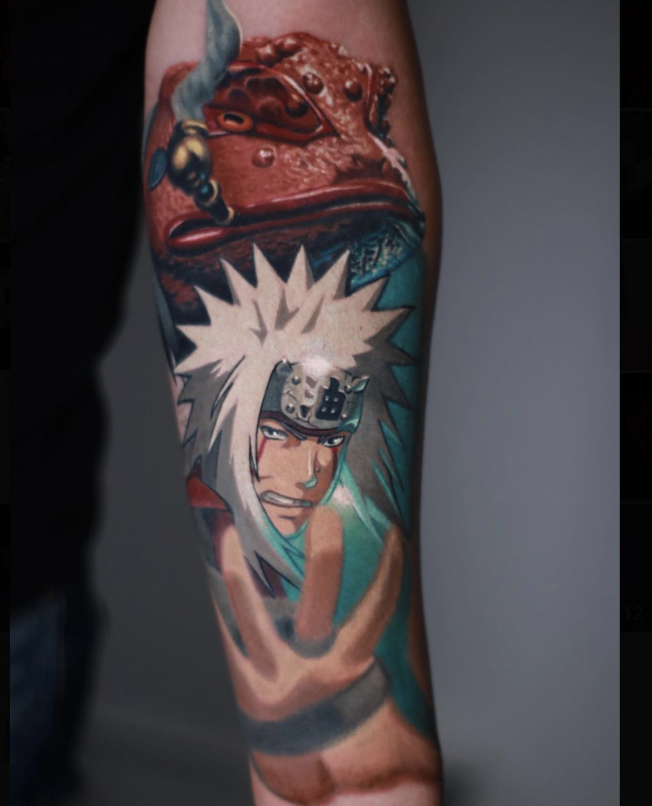 Art by Kwick Rodrigues on Tumblr: One more sitting. The Gamabunta is  healed. 8 tails to go... #Kyuubi #NineTails #Gamabunta #Naruto #Tattoo (em  Litoral Tattoo)