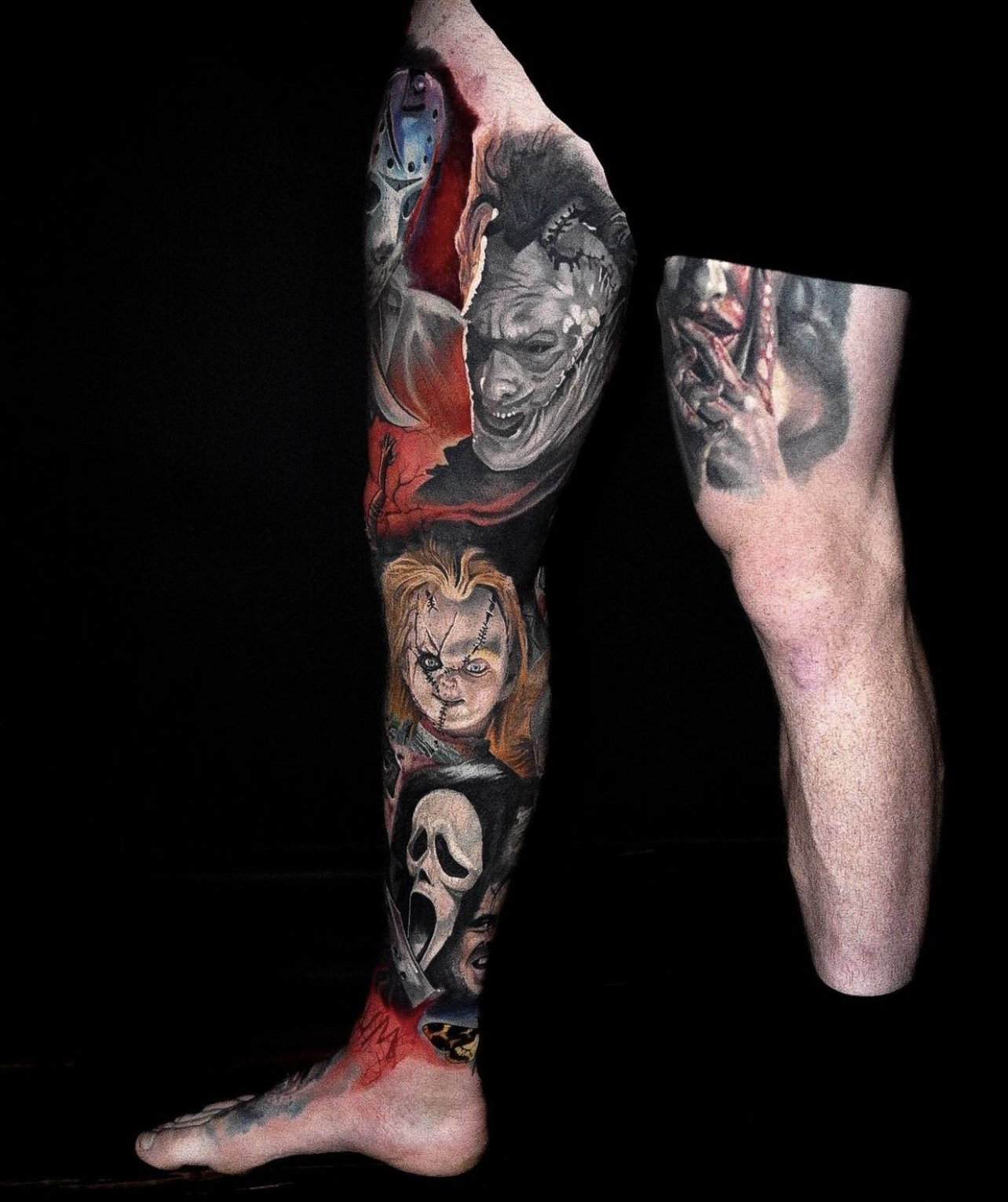 Tattoo uploaded by Joey Boon  Horror leg sleeve Love to do this  tattoodo ink inked realism realistic blackandgrey  Tattoodo