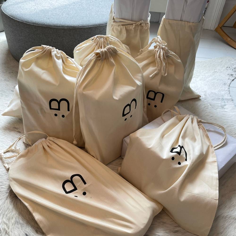 Gifts in their binky bags ready to be sent to the Well Child award ceremony.