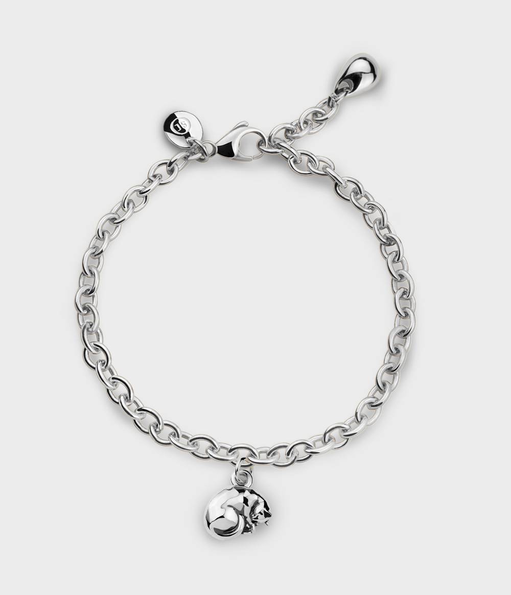 Sleeping Cat Charm Bracelet