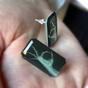 resin jewelry earrings glow in the dark X-ray