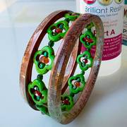 resin molds sandwich bangle bracelets with beads